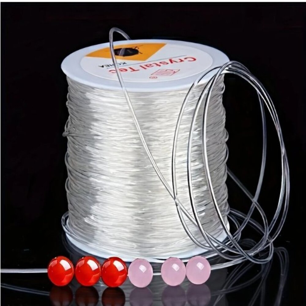 Crystal Tec Elastic Beading Cord 0.7 Transparent Stretch String 328 feet